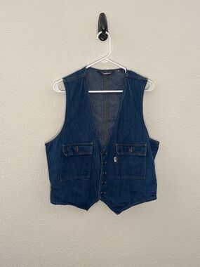 Levi's Vintage 70s Fresh Produce Denim Vest Carrot Tab Indigo Blue Medium